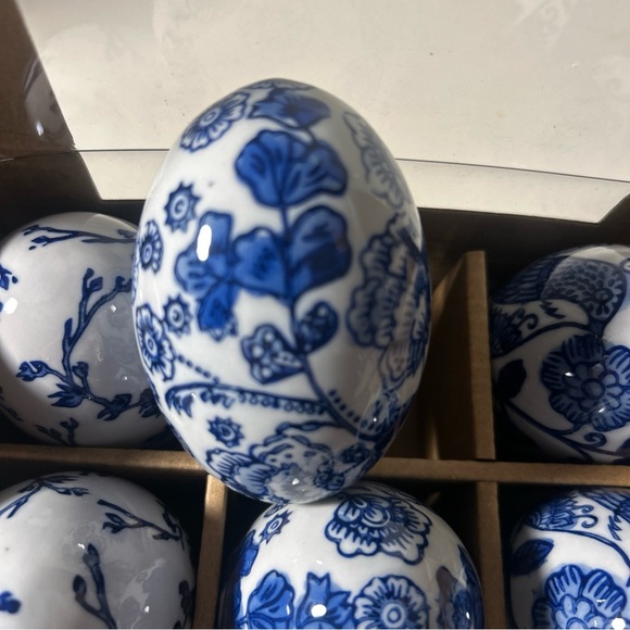 Begonia Market Blue and White Decorative Easter Spring Eggs Bowl filler Summer - Picture 6 of 16